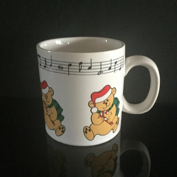 Vintage 1985 Telco Musical Its A Small World Mug 80s Christmas Bears Cup WORKS - Picture 6 of 10